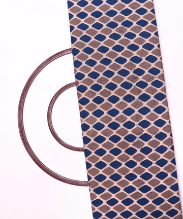 blue zig zag print rayon fabric
